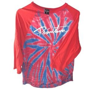 Primitive Men's Tie-Dye Raglan 3/4 Sleeve Graphic T-Shirt Size S